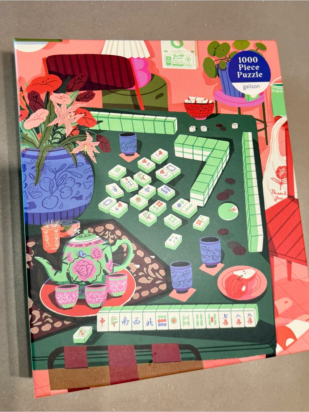 Galison 1000 piece Mahjong Social puzzle